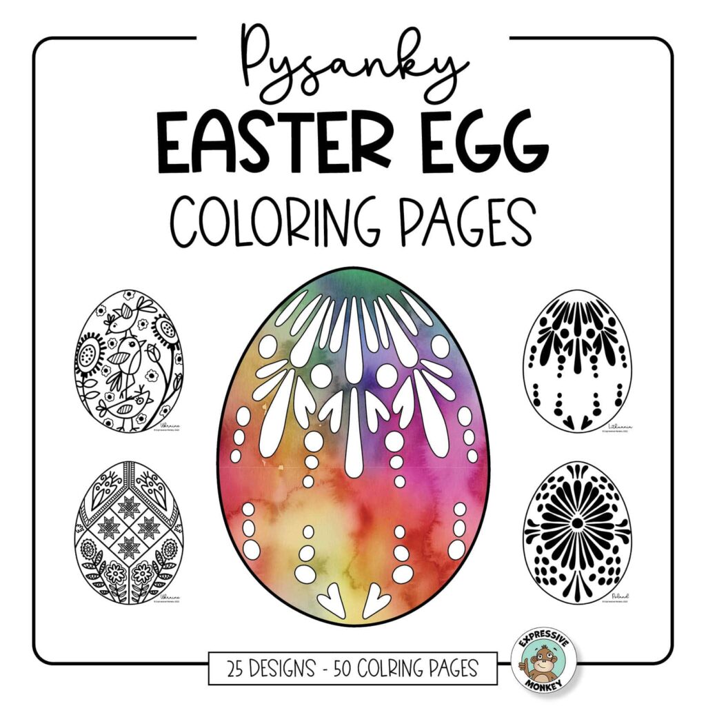 Pysanky eggs coloring pages