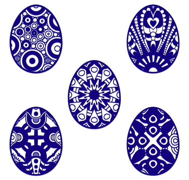 Premium vector easter laser cut svg easter egg decorative coloring page