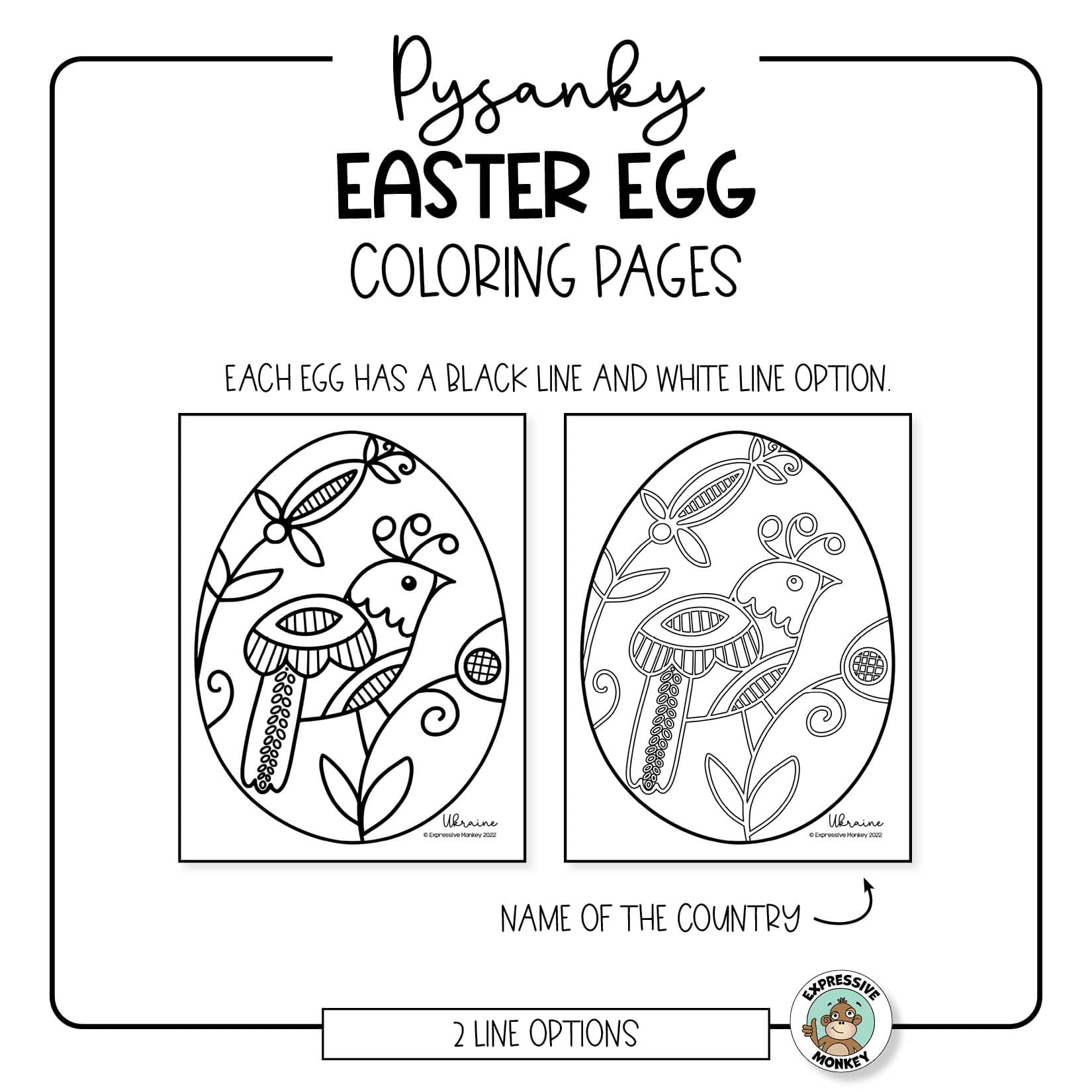 Pysanky eggs coloring pages