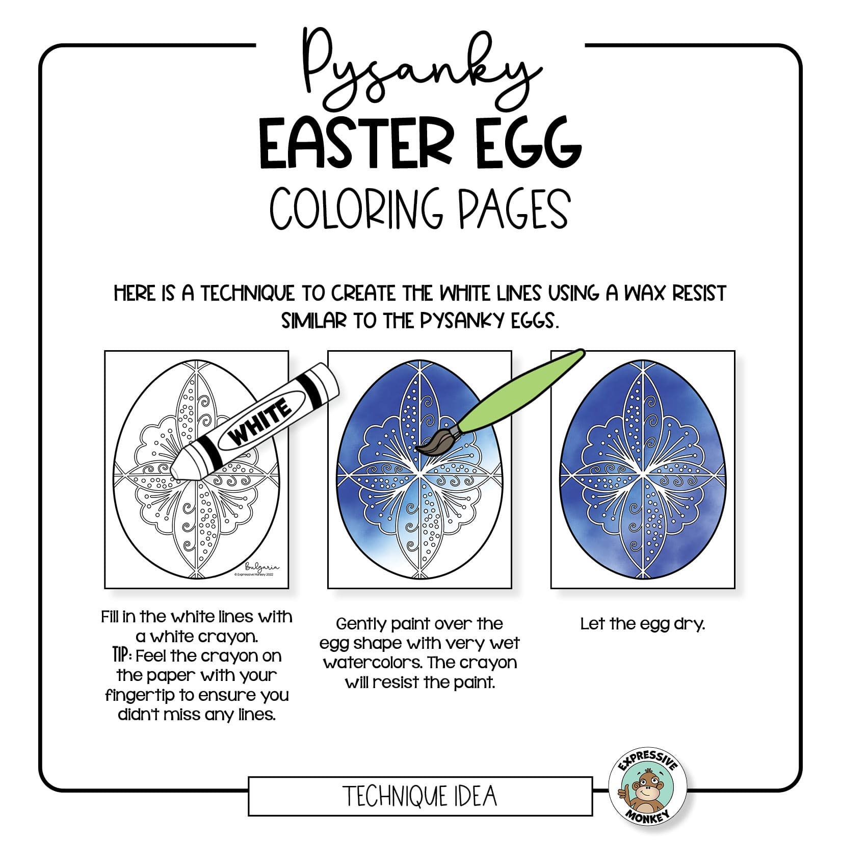 Pysanky eggs coloring pages