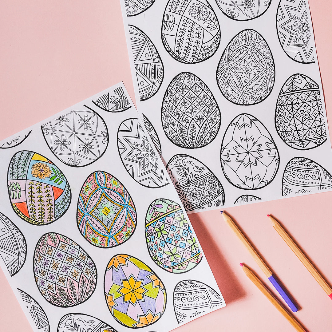 Pysanky eggs coloring page pdf printable â the house that lars built