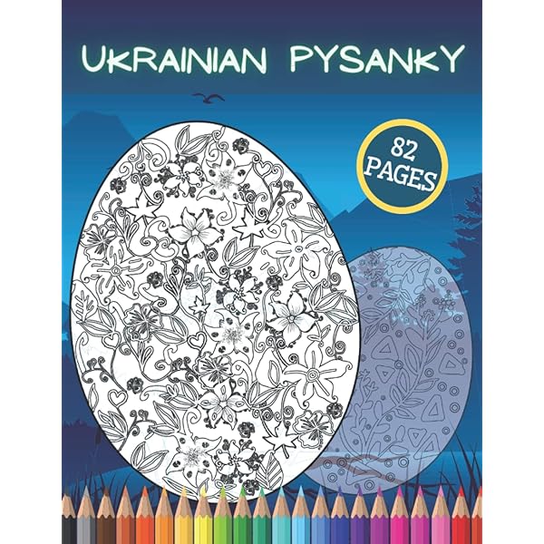 Ukrainian pysanky easter eggs coloring book gift medium to hard cut