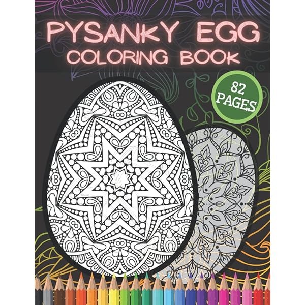 Ukrainian pysanky easter eggs coloring book gift medium to hard cut