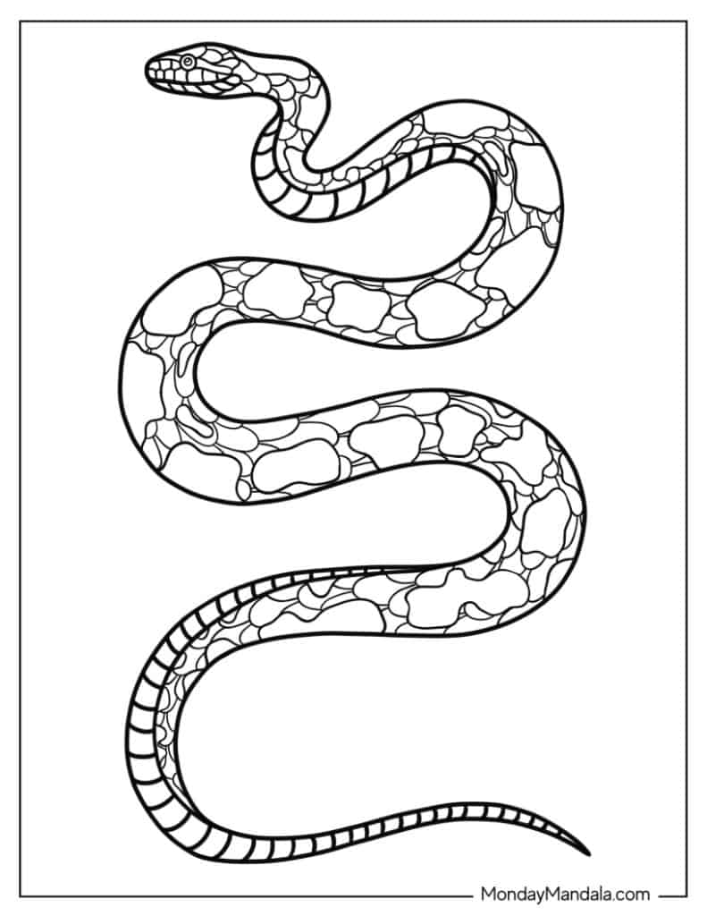 Snake coloring pages free pdf printables