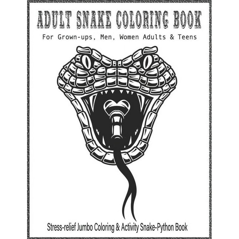 Adult snake coloring book for grown