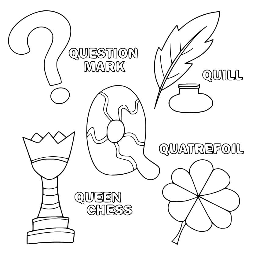 Letter q coloring pages