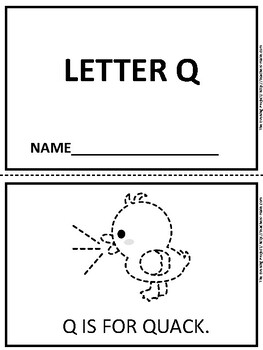 Letter q tracing and coloring emergent reader for pre