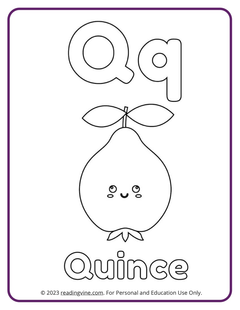 Letter q coloring pages