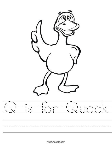 Q is for quack worksheet from twistynoodle letter activities preschool preschool letters letter q crafts