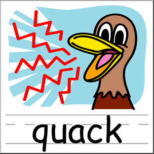 Clip art basic words quack color labeled i