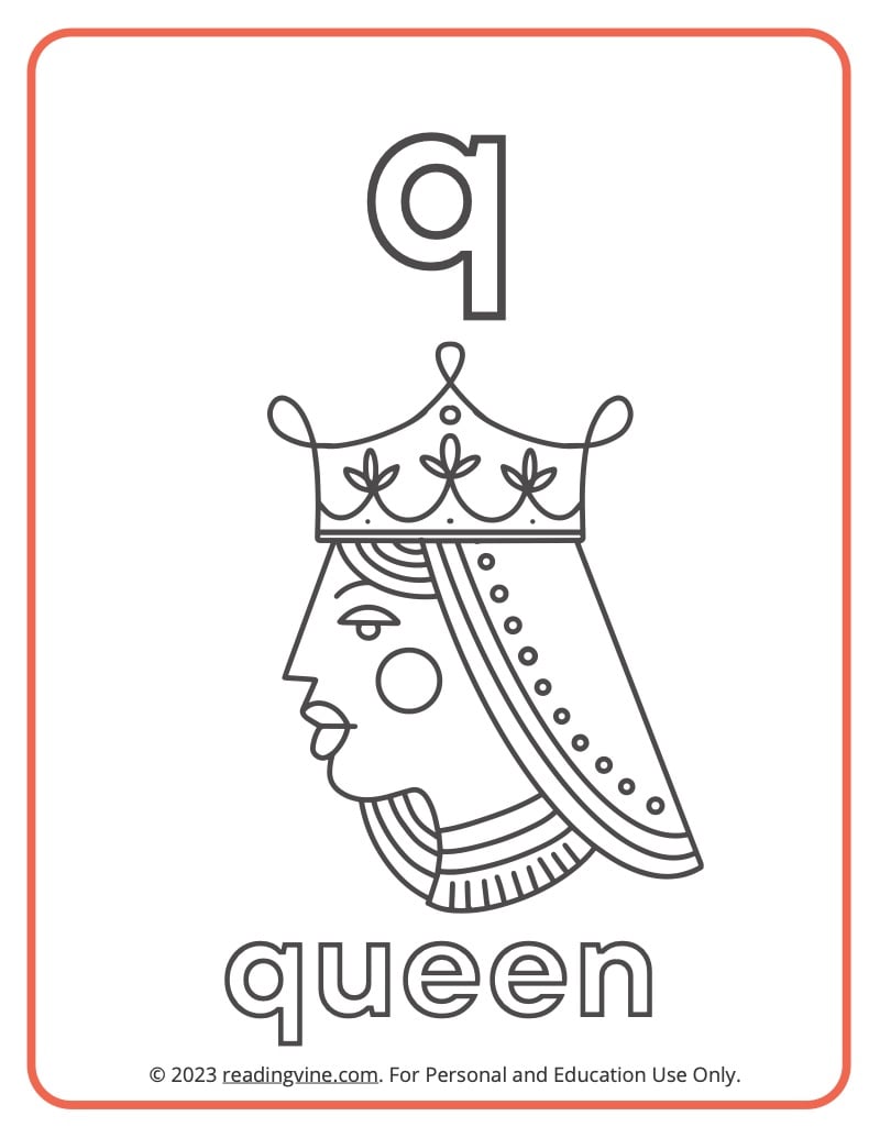 Letter q coloring pages