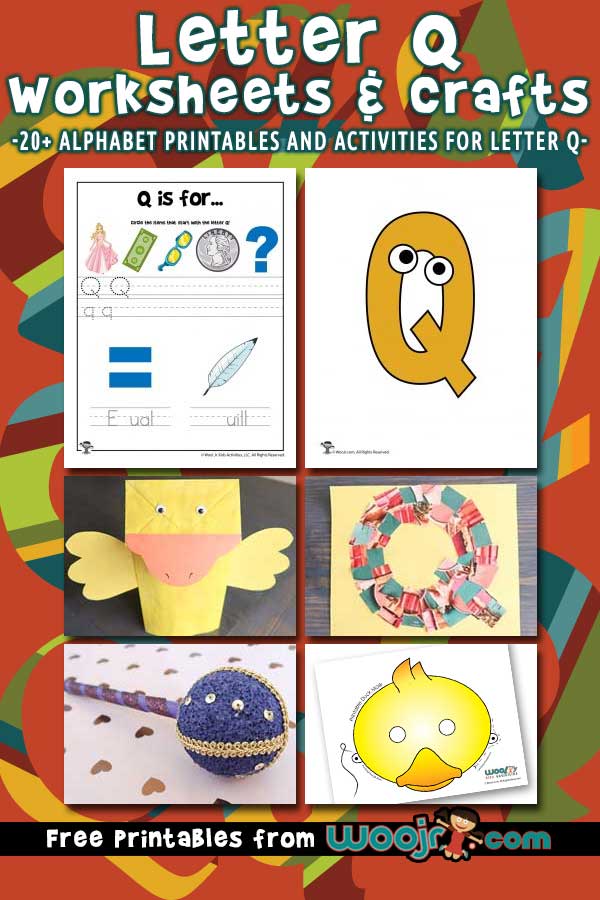 Letter q worksheets crafts woo jr kids activities childrens publishing