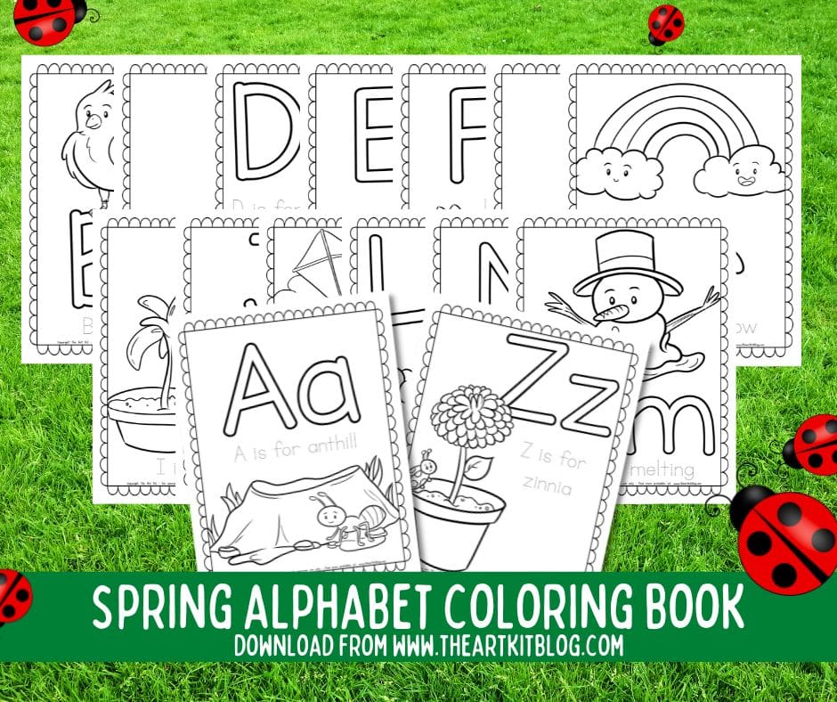 Spring alphabet letters coloring pages free printables â the art kit