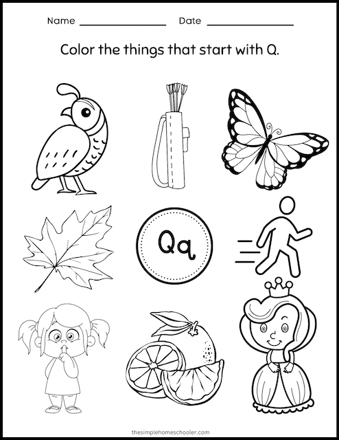 Letter q printables free easy print