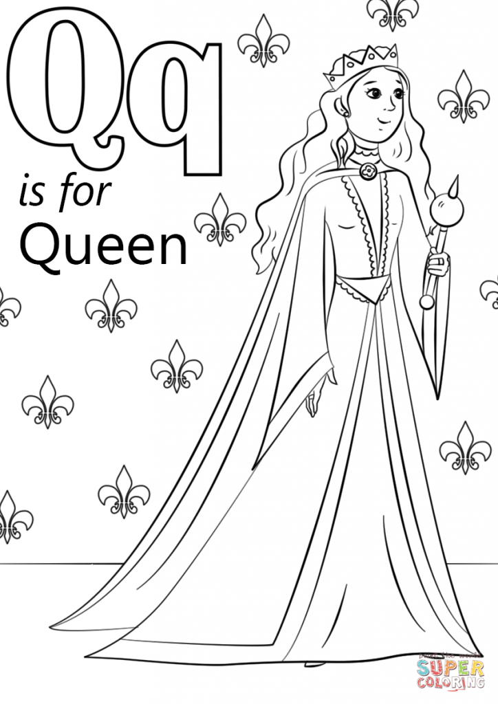 Letter q coloring page for kids