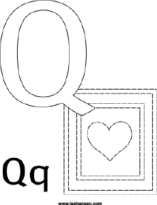 Alphabet letter q coloring sheet printable quilt picture