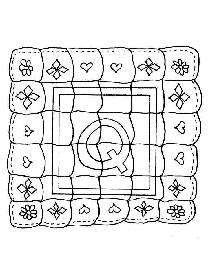 Q quilt alphabet coloring pages coloring book