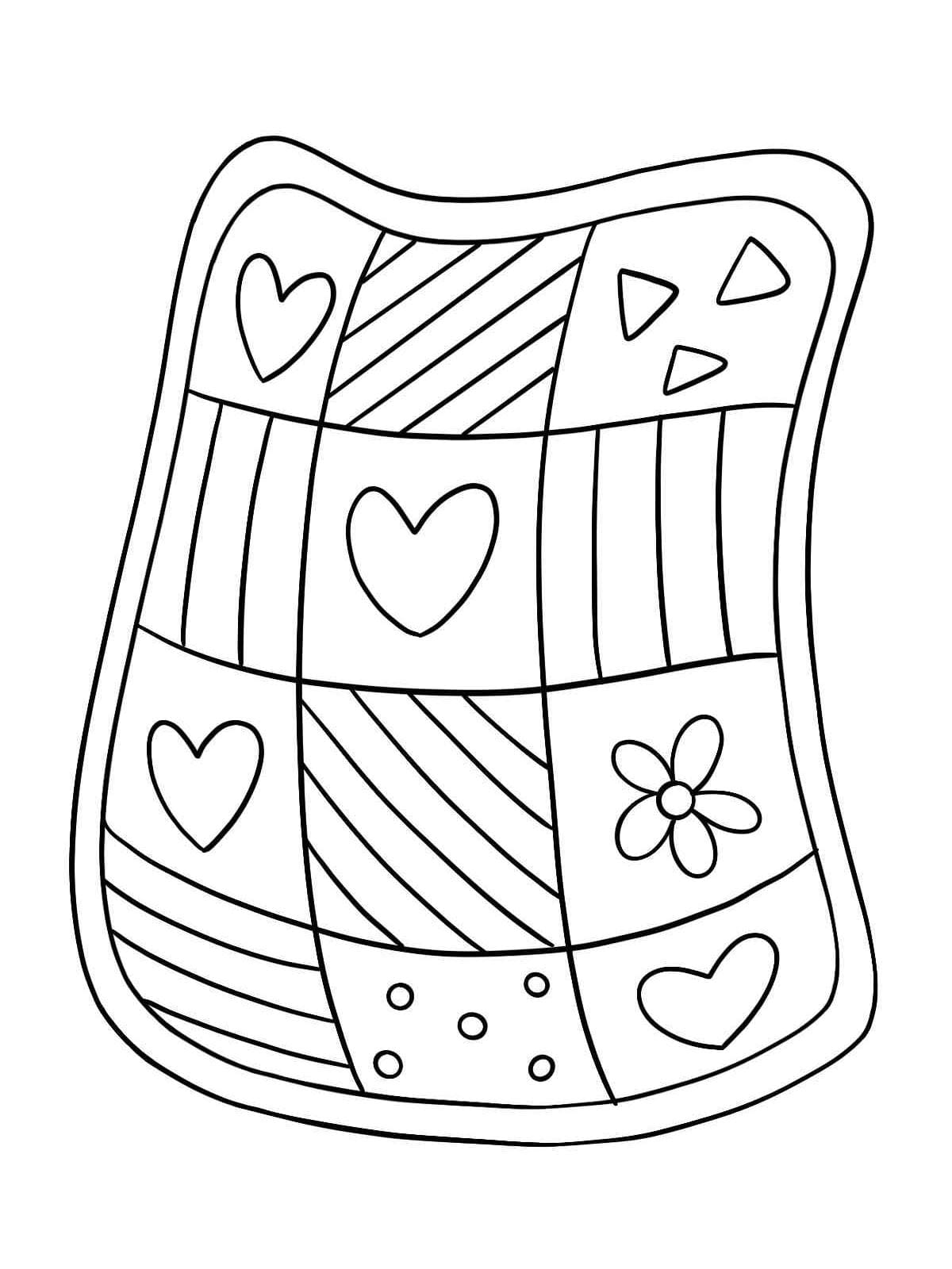 Cute quilt coloring page