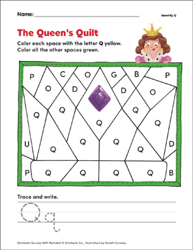 The queens quilt identify q printable skills sheets hidden pictures
