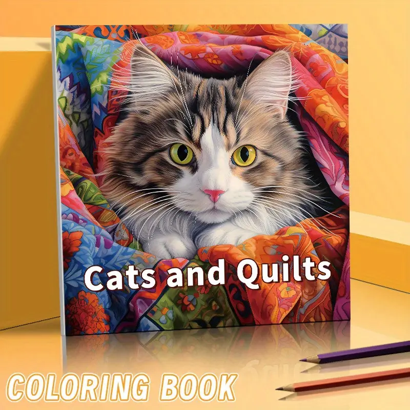 Upgraded version pictures thickened paper with pages book of cat and quilt coloring halloween thanksgiving christmas and other holiday party gifts