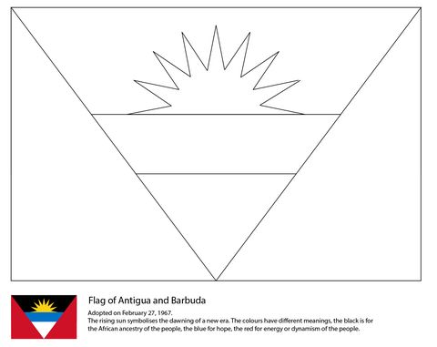 Flag of antigua and barbuda coloring page free printable coloring pages flag coloring pages coloring pages flag drawing