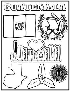 Guatemala word search and coloring page hispanic heritage month activity