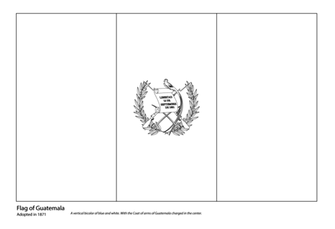 Guatemala flag coloring page from central america and caribbean flags category select from printable câ guatemala flag flag coloring pages flag printable