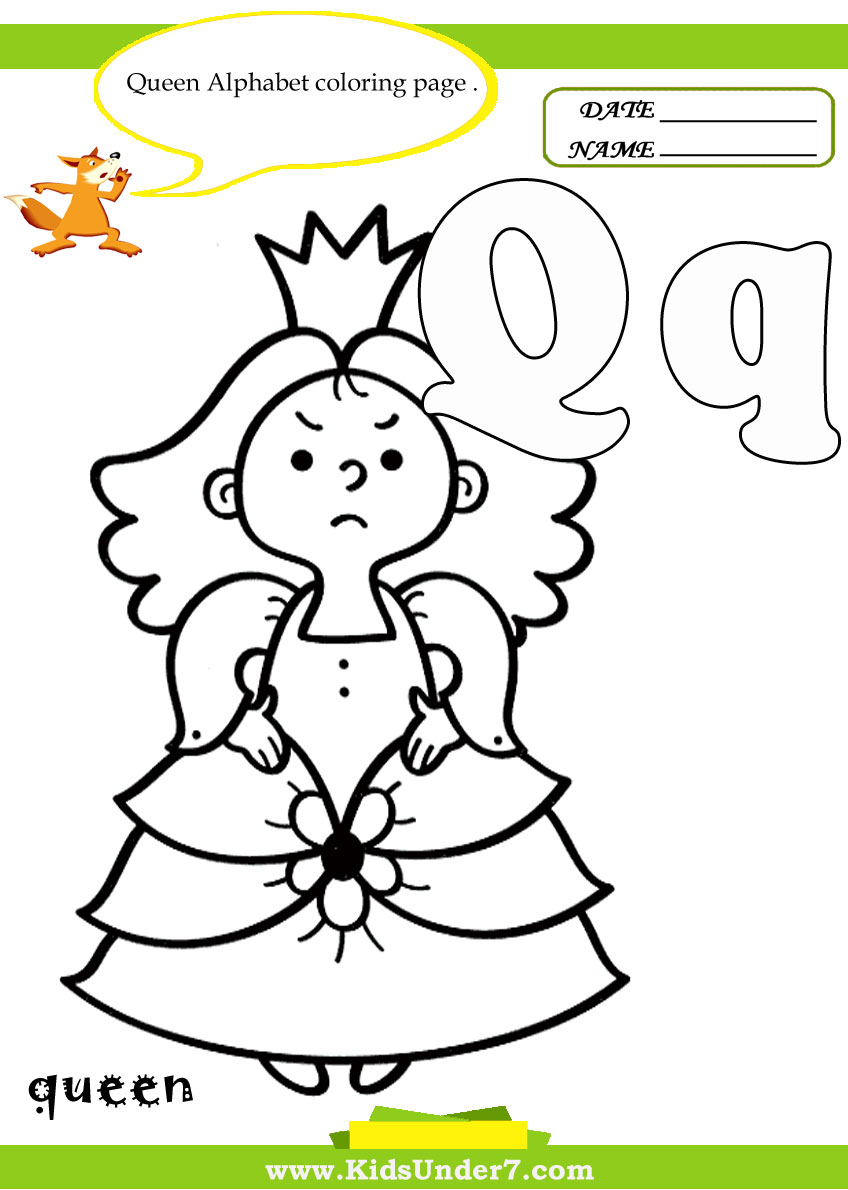 Kids under letter q worksheets and coloring pages