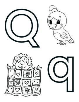 Letter q alphabet coloring page worksheet by knox worksheets tpt