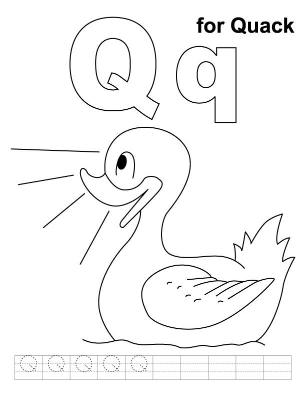 Kidscoloringus alphabet coloring pages color worksheets letter q crafts