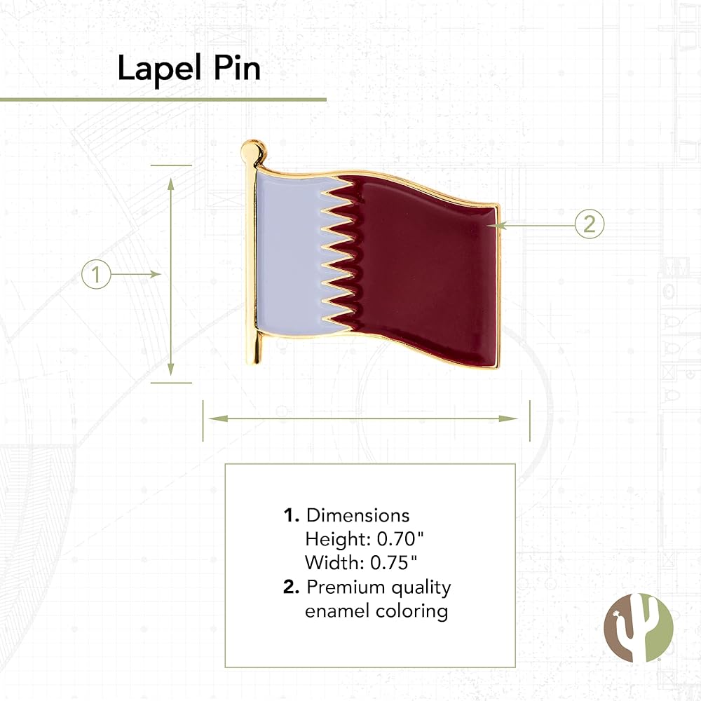 Qatar lapel pin country enamel made of metal souvenir hat men women patriotic qatari waving flag lapel pin clothing shoes jewelry