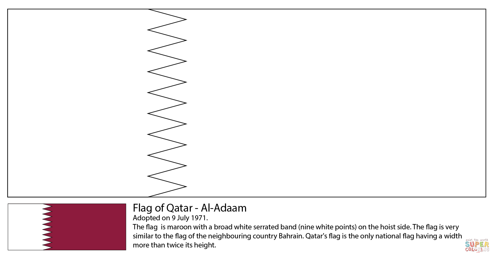 Flag of qatar coloring page free printable coloring pages