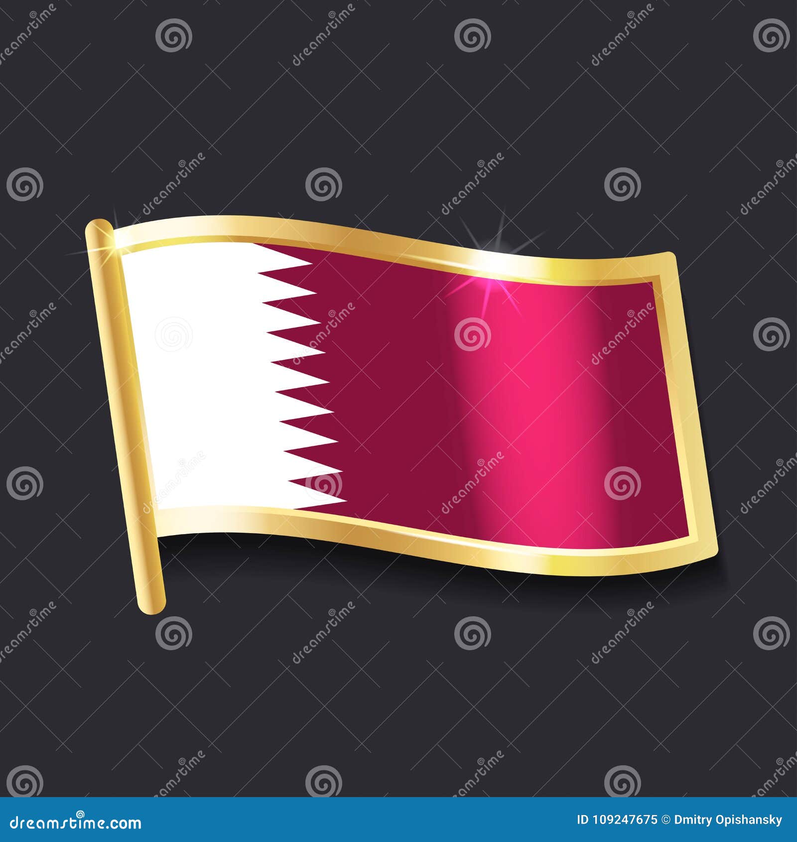 Flag of qatar stock vector illustration of flowing