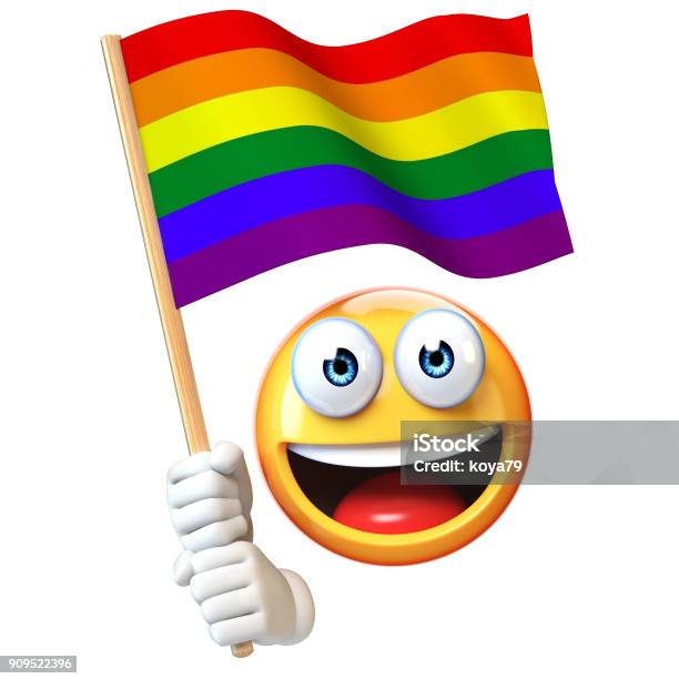 Emoji holding qatar flag emoticon waving national flag of qatar d rendering stock photo