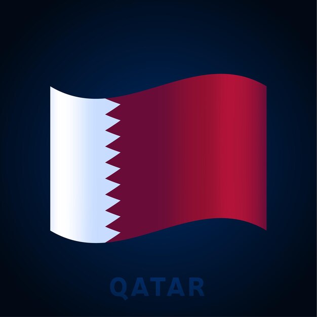 Premium vector qatar wave vector flag waving national official colors and proportion of flag vector illustration