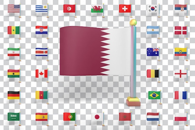 Qatar flag psd high quality free psd templates for download