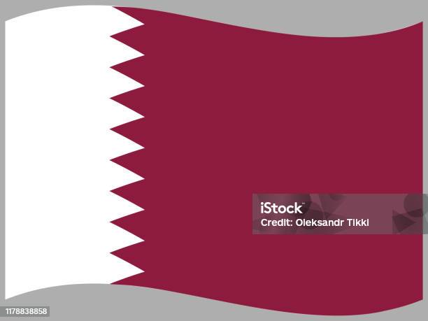 Qatar flag doodle hand drawing sketch stock illustration