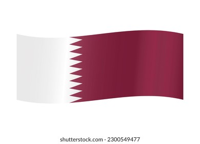 Qatar d waving flag emoji stock illustration