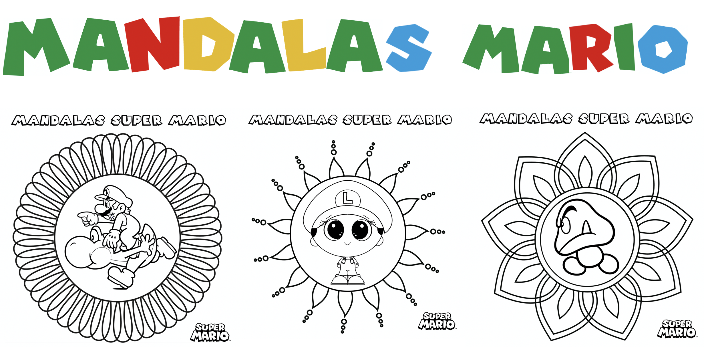 Creatividad y atenciãn con bonitas mandalas super mario