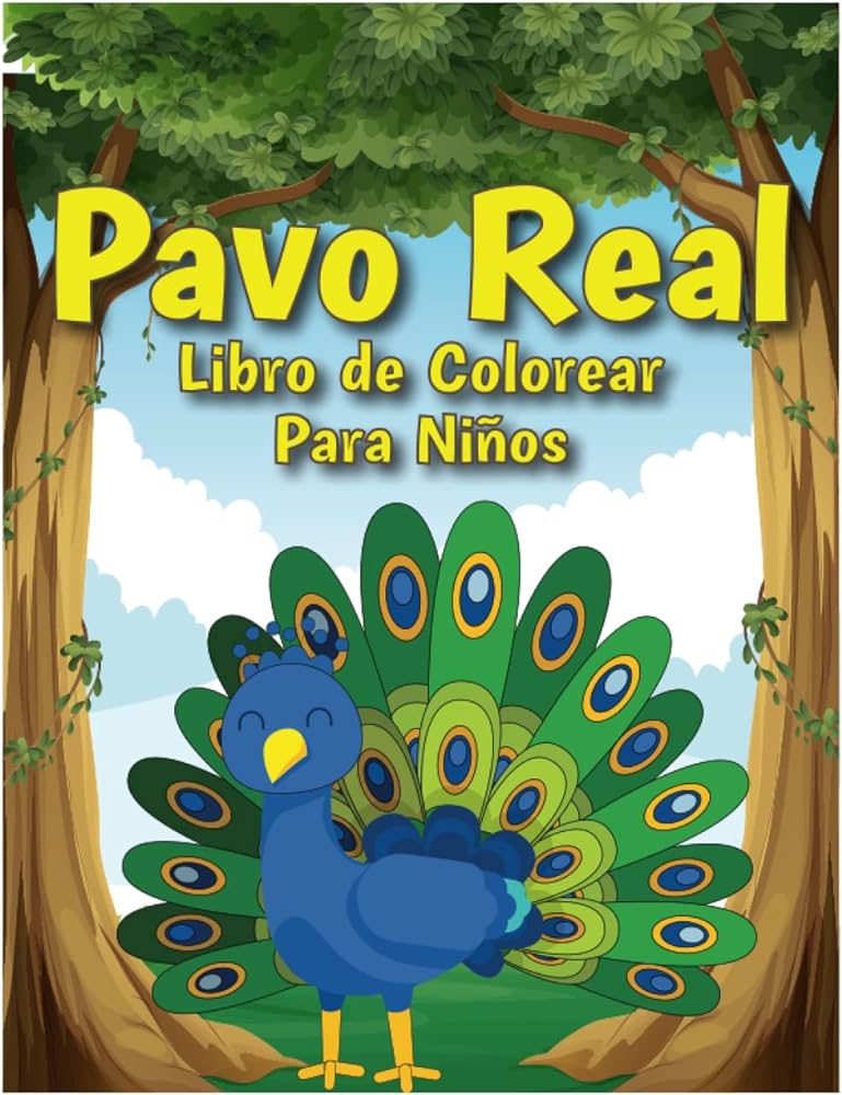 Pavo real libro de colorear para niãos divertido lindo y fãcil pavos reales imagen para colorear