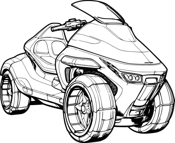 Quad bike coloring page stock vector by jambulboy