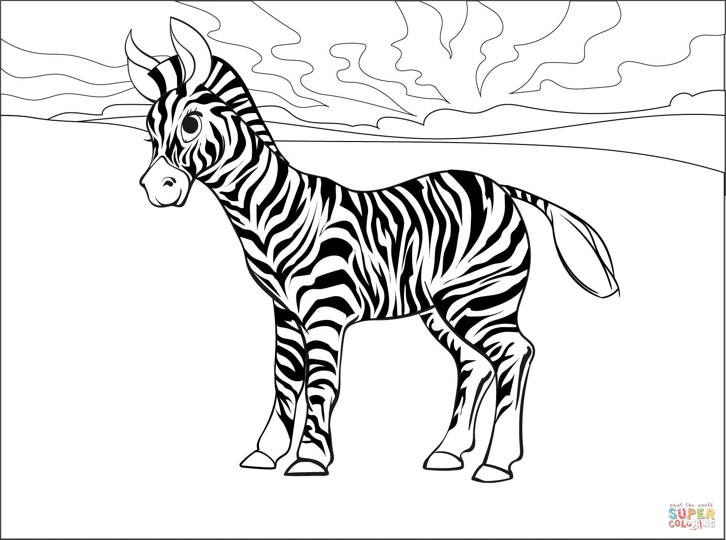 Zebra coloring page free printable coloring pages