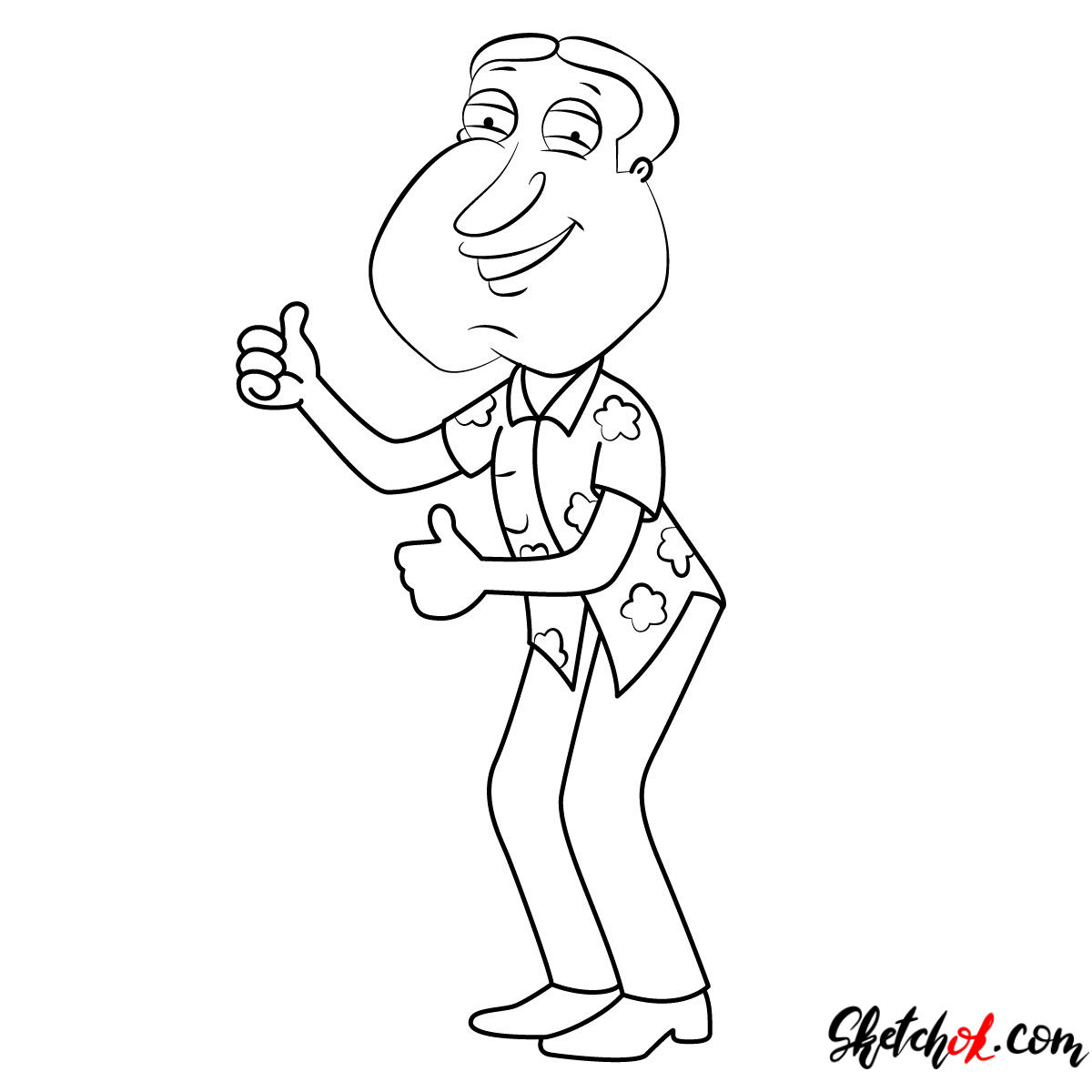 How to draw glenn quagmire