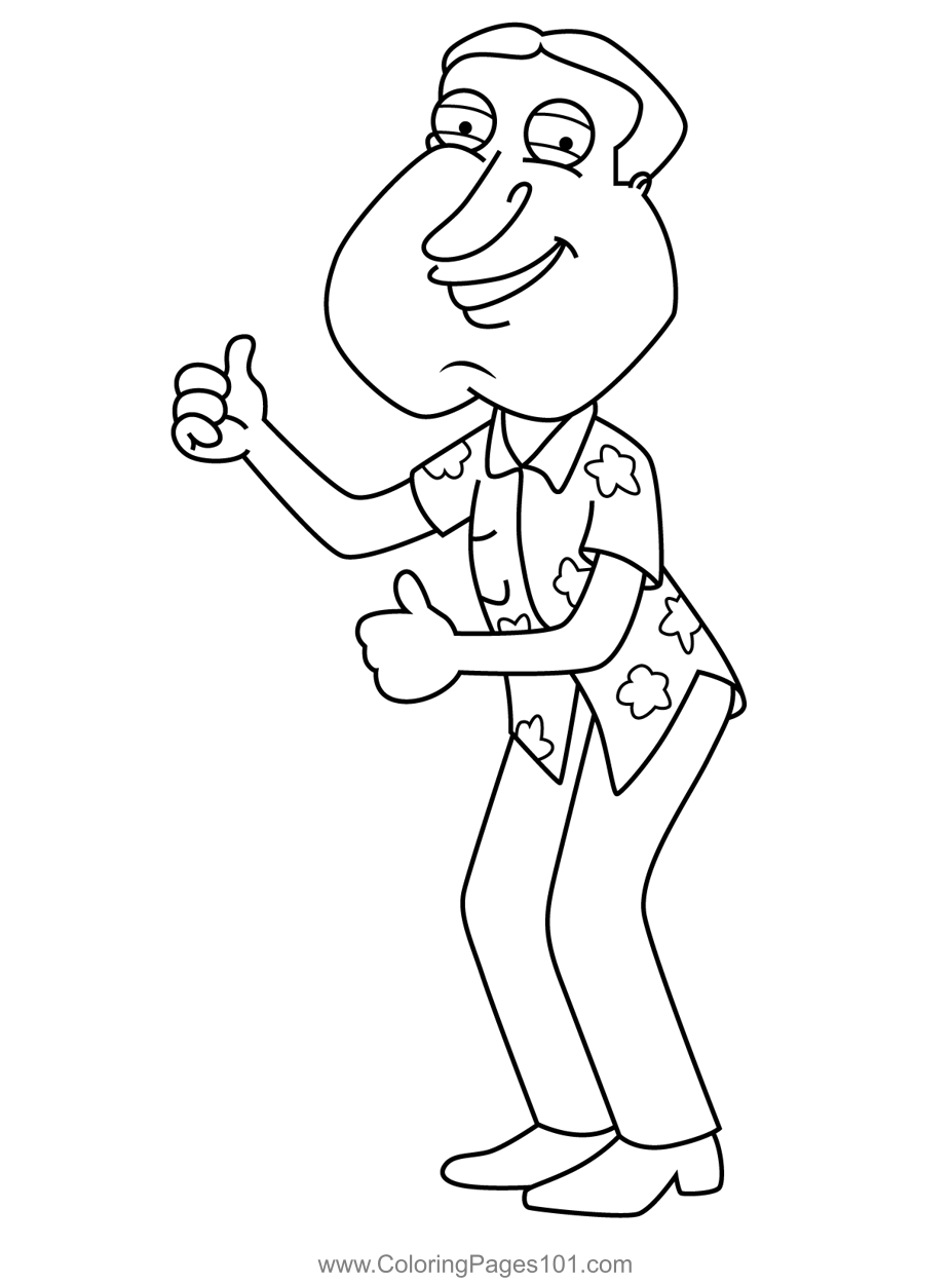 Glenn quagmire family guy coloring page coloring pages for kids coloring pages printable coloring pages