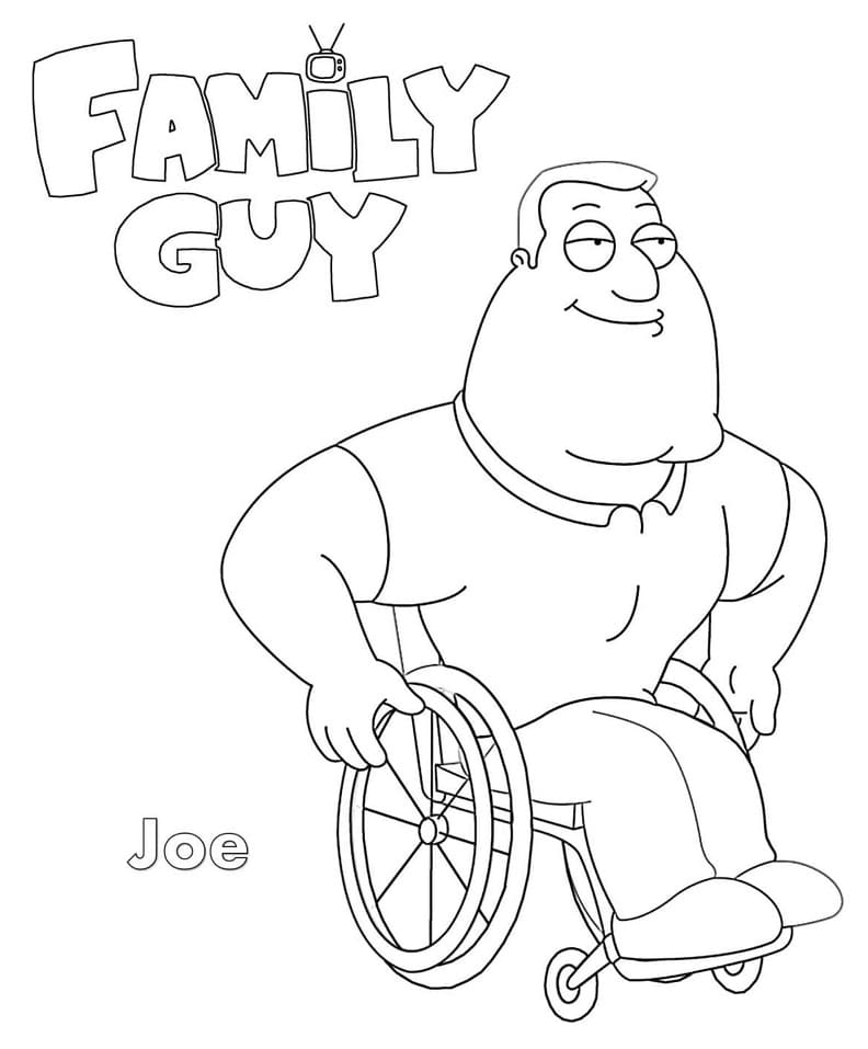 Family guy joe swanson coloring page