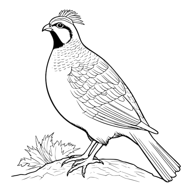 Premium vector quail coloring page for kids