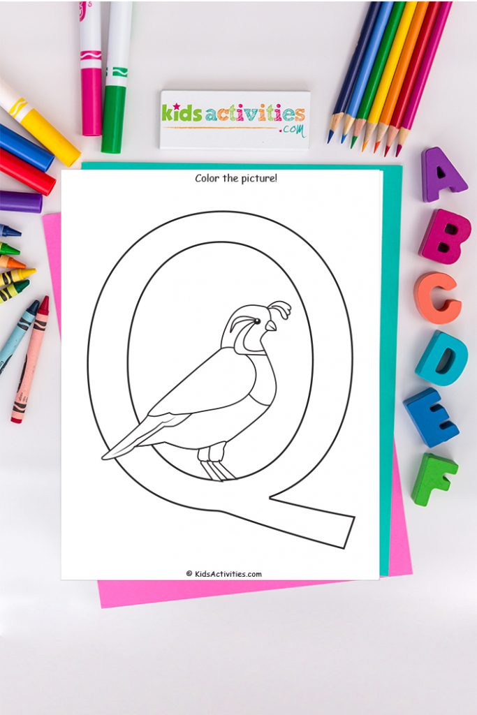 Letter q coloring page free alphabet coloring page