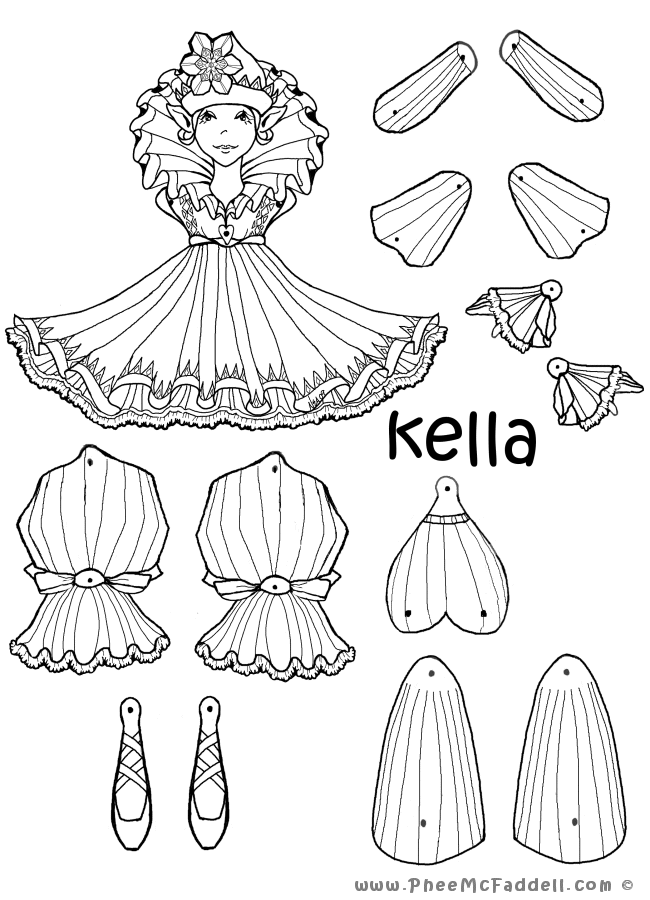 Kella puppet coloring page paper doll template paper dolls paper puppets