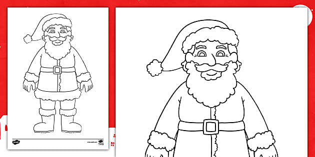 Santa outline colouring sheet