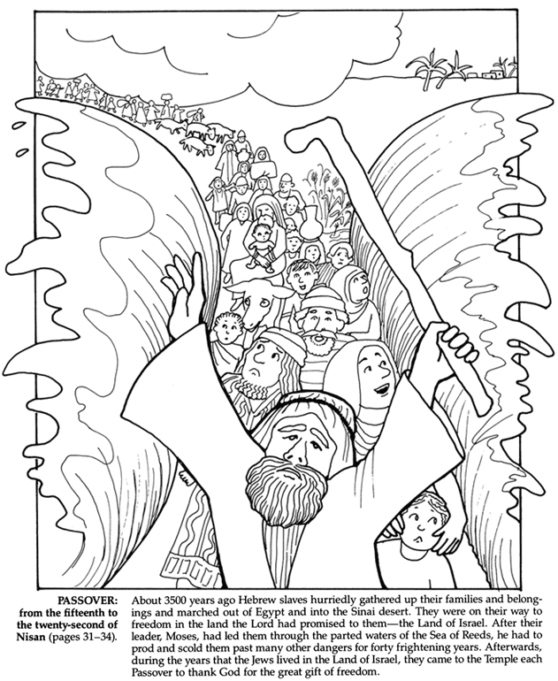 Moses and the passover coloring page